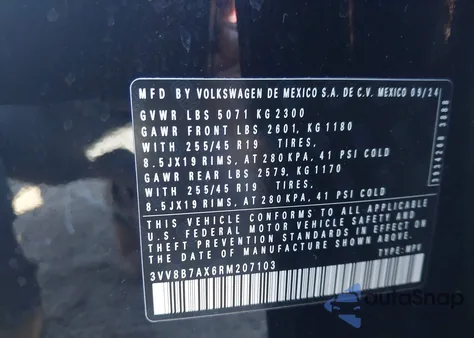 2024 Volkswagen Tiguan 2.0T Se R-Line Black from USA, damaged, VIN 3VV8B7AX6RM207103